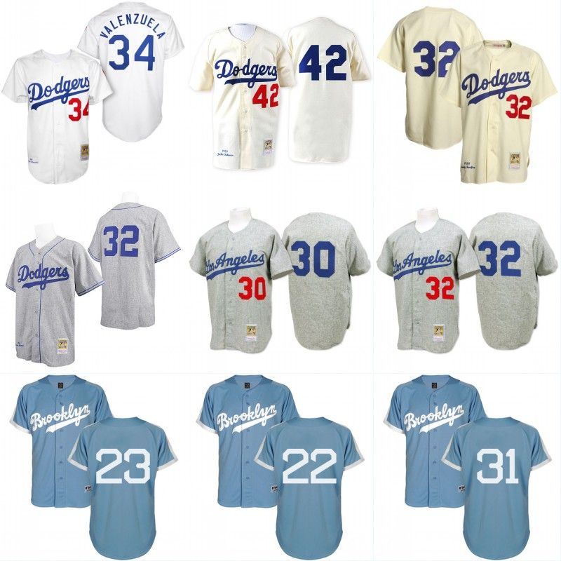2017 Los Angeles Dodgers Throwback Jersey 34 Fernando Valenzuela 42