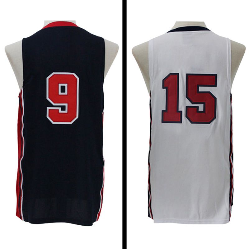 2017 1992 Dream Team Usa 9 Basketball Jersey White Black Men Throwback