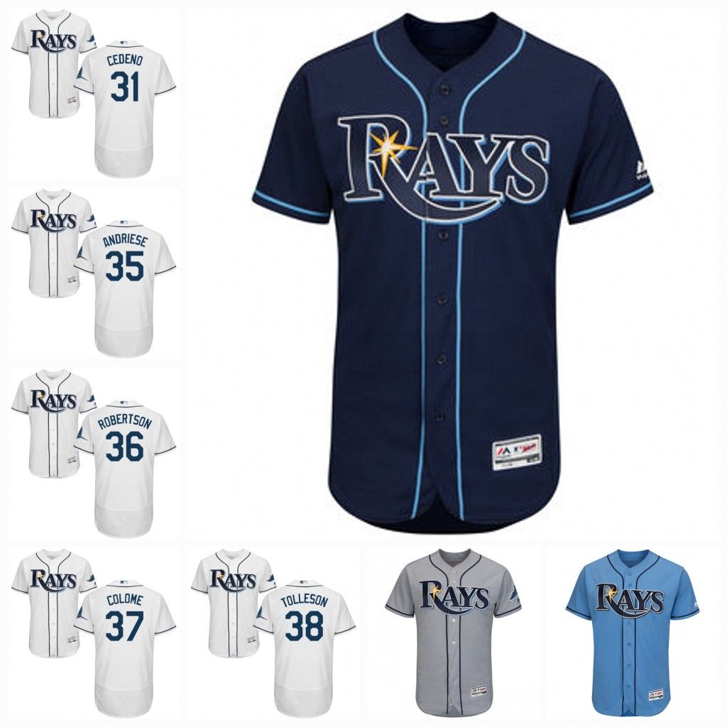 Tampa Bay Rays 2017 Jersey 31 Xavier Cedeno 34 Jacob Faria 35 Matt