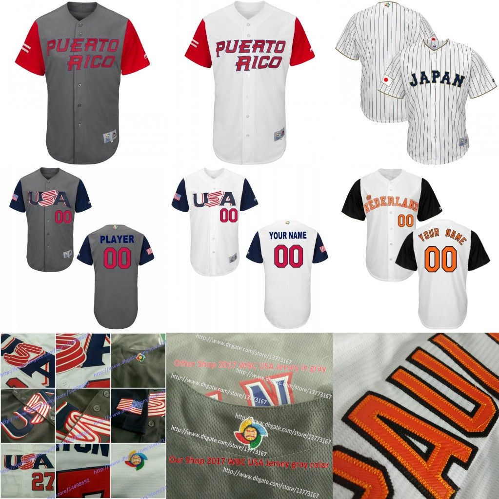 2017 2017 Wbc Custom Jersey Usa Puerto Rico Netherlands Japan Giancarlo