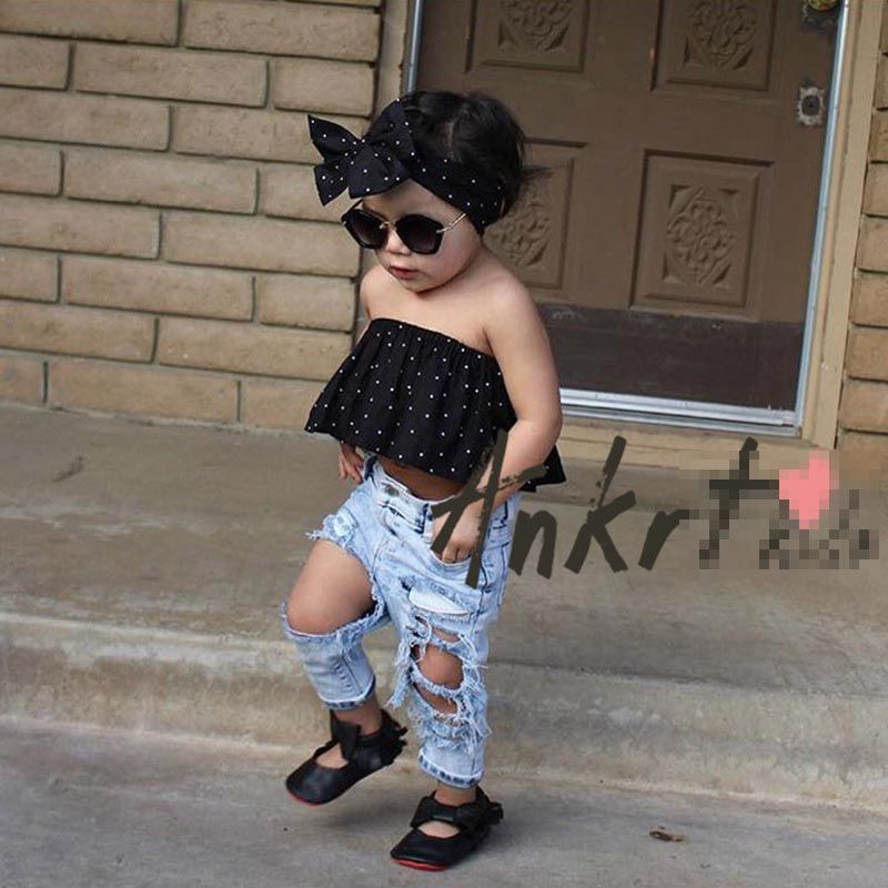 Hot Sale Girls Baby Clothing Fashion Jeans Summer Fashion Stretch