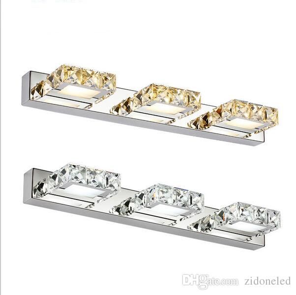 Bathroom Lights Long led crystal mirror lamp square bathroom lights 16/32/46/62cm long Bathroom Lights Long led crystal mirror lamp square bathroom lights 16/32/46/62cm long