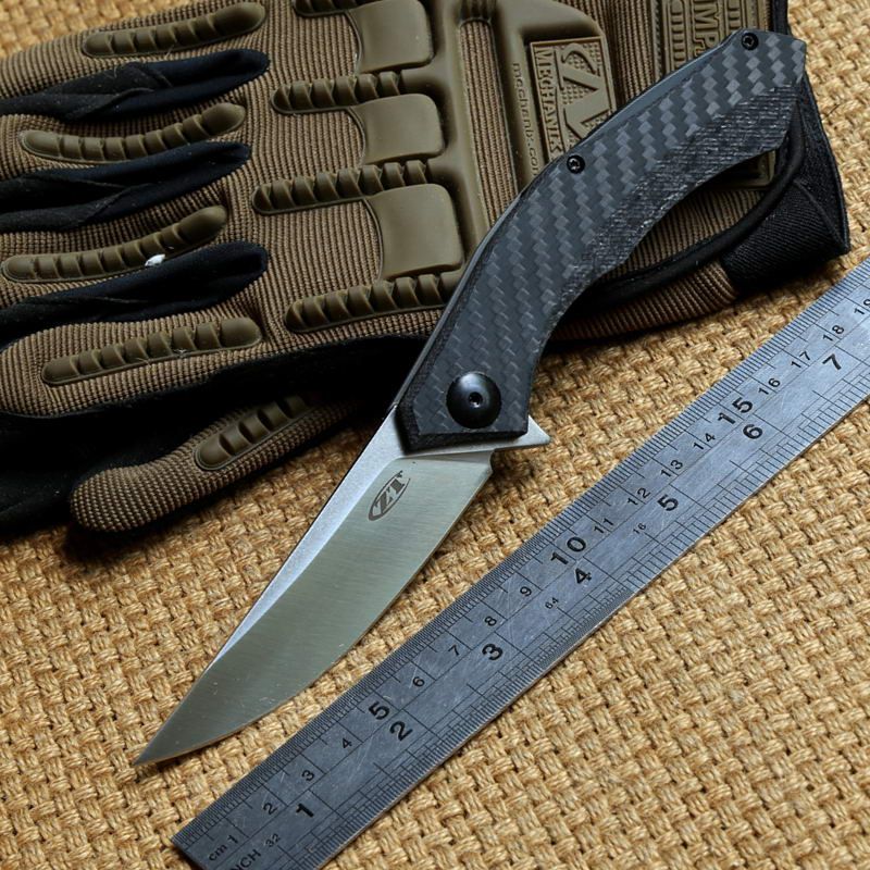 Zero Tolerance Zt0460 Cf D2 Blade Carbon Fiber Titanium Handle Ball Bearing Tactical Flipper