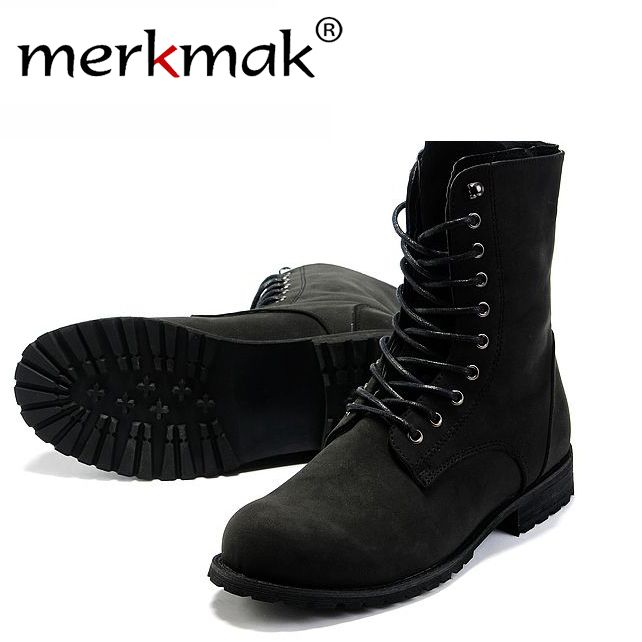 Wholesale ! Retro Combat Boots Winter England Style Fashionable Men&#39;S High Top Black Shoes Hot ...