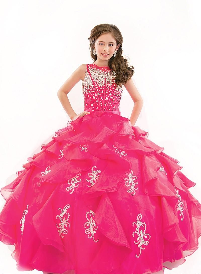 Kids Beauty Pageant Dresses For Children Toddler Rhinestone Flower