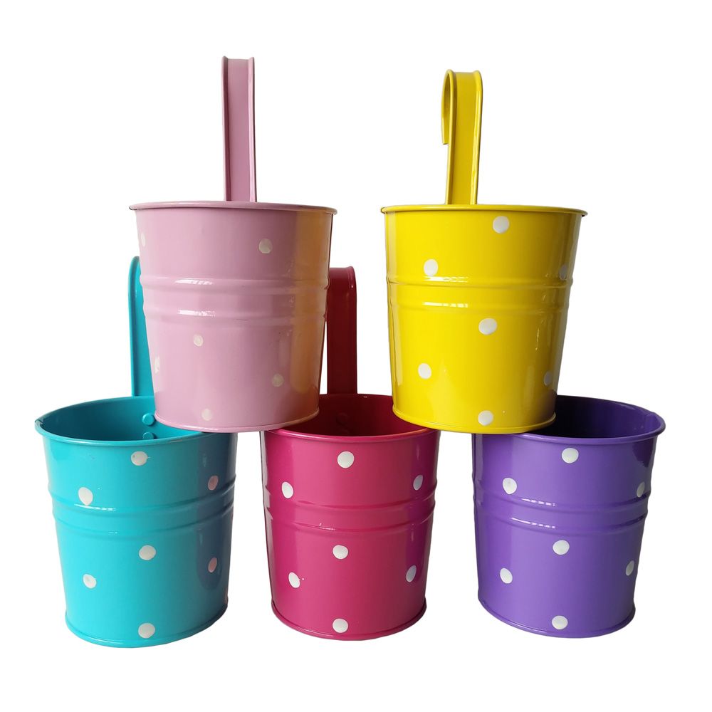 Wall Hanging Flower Pots multi-color dot design metal plant flower pot wall hook planter Wall Hanging Flower Pots multi-color dot design metal plant flower pot wall hook planter