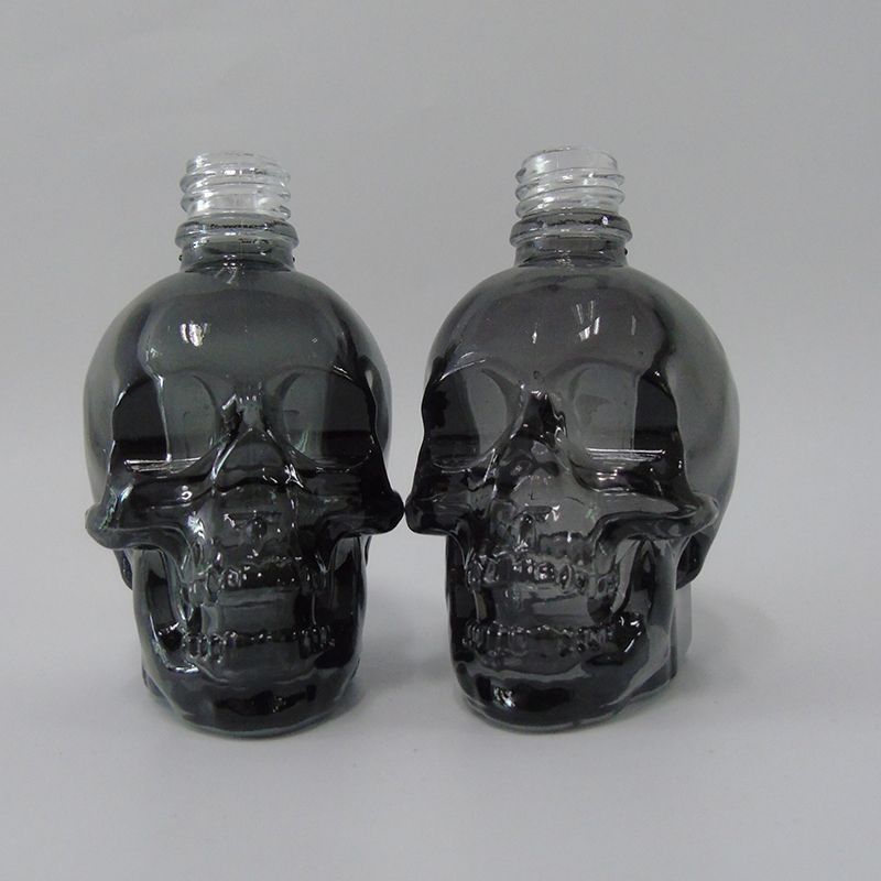 Glass Skull Head Bottles 30ml 60ml 120ml Clear Black Skull E Liquid