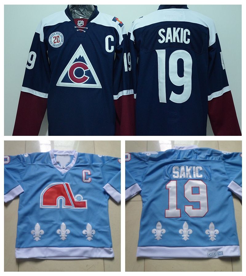 2017 Mens Quebec Nordiques Throwback 19 Joe Sakic Hockey Jerseys Baby