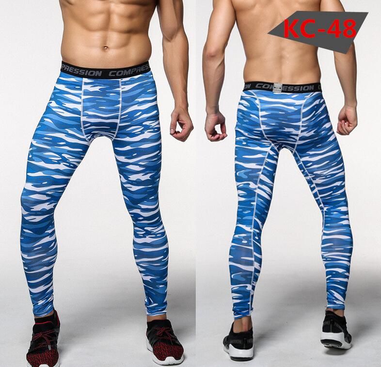2017 Wholesale 2017 Men Sports Leggings Running Pants Tights Camouflage
