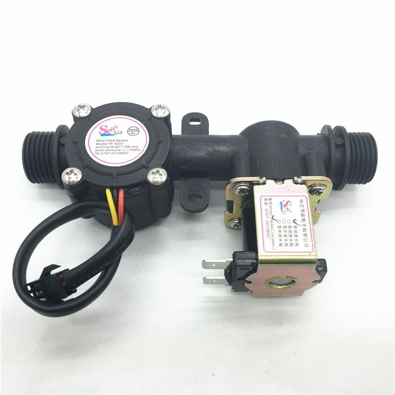 2017 Wholesale G1/2 Water Flow Sensor + Solenoid Valve , Plastic One