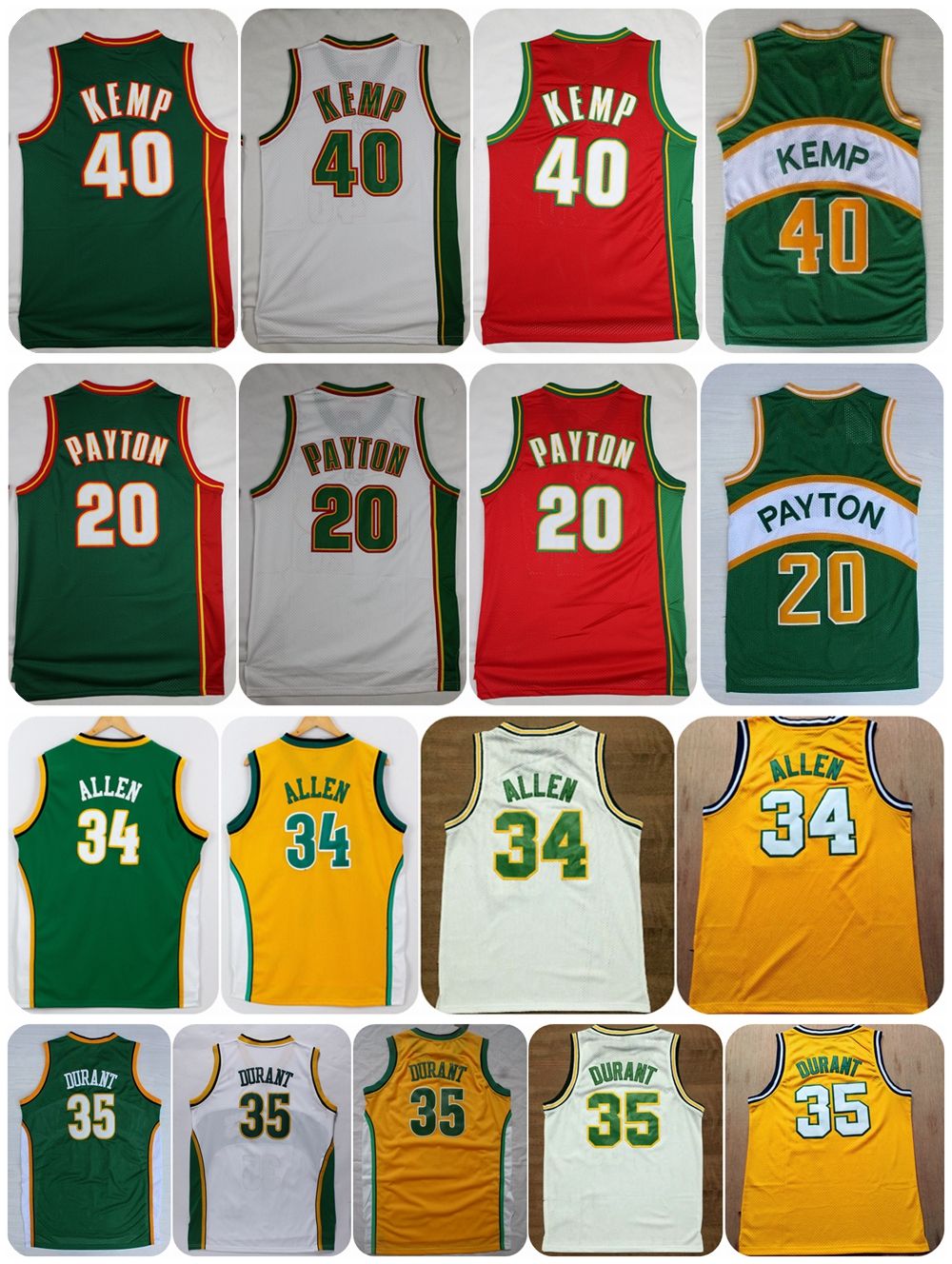 2017 Throwback Seattle Supersonics Basketball Jerseys Retro The Glove