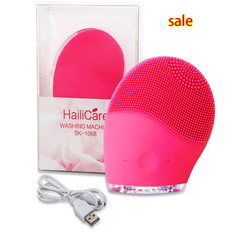 Electric Face Cleanser Vibrate Waterproof Silicone Cleansing Brush