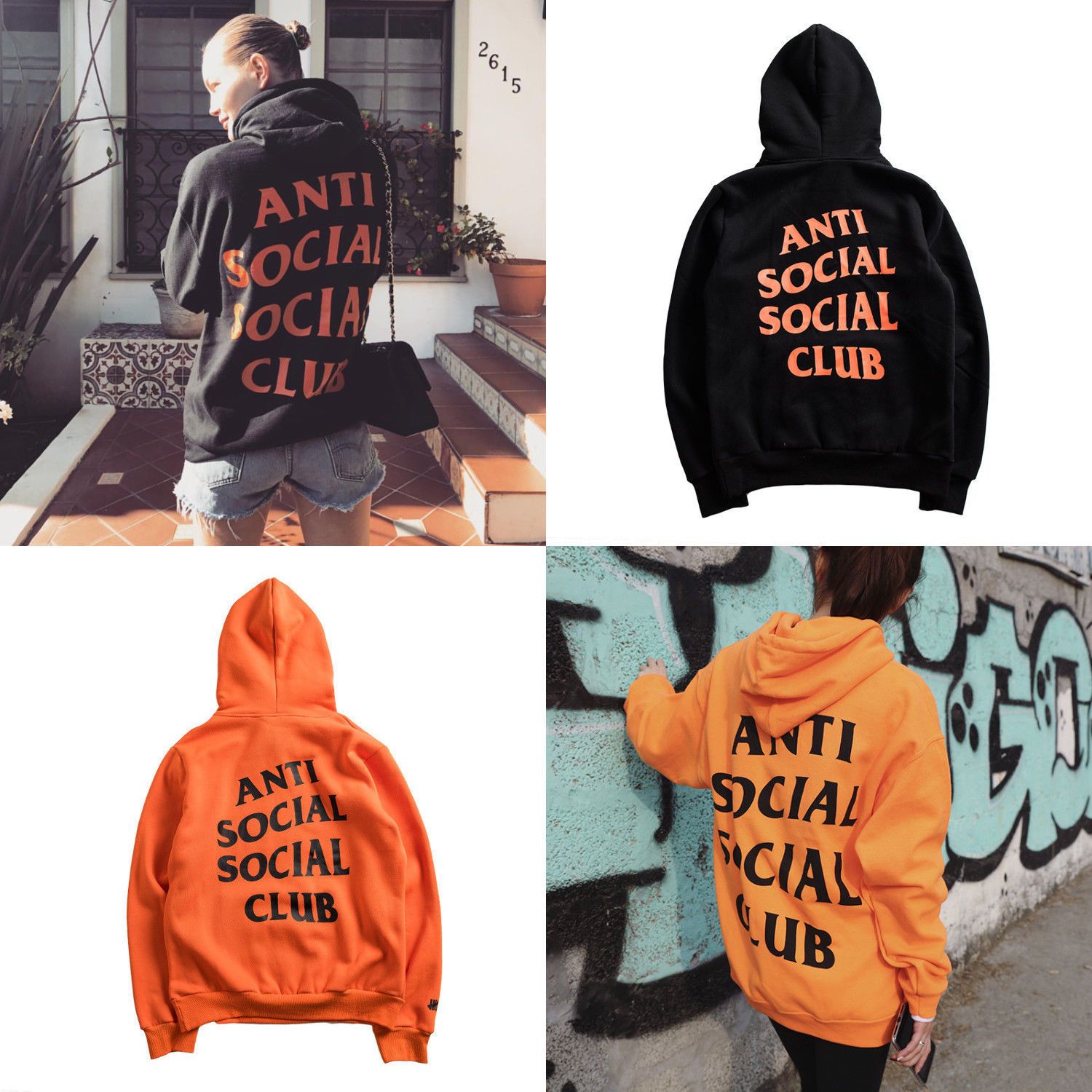 2018 Anti Social Social Club Assc Paranoid Hoodie Sweats Sweatshirt