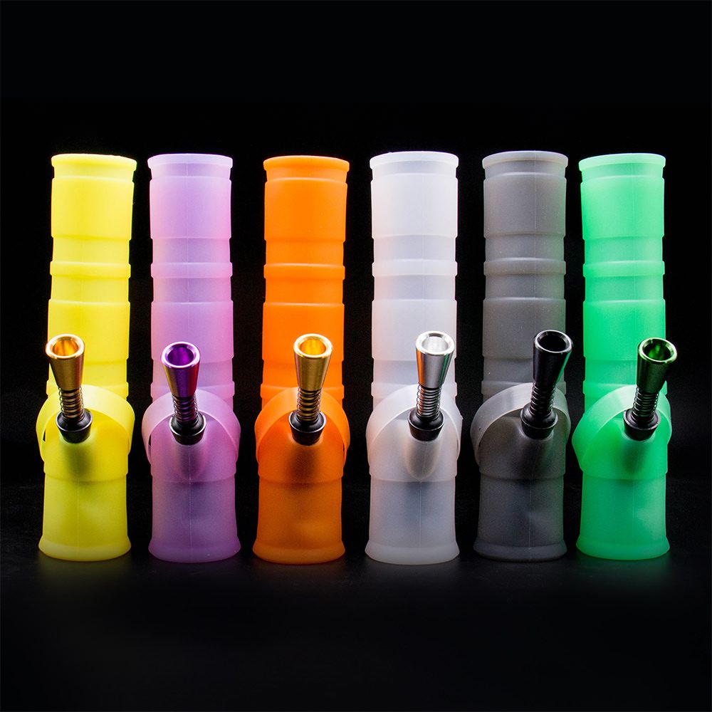New Folded Portable 7.9 Inch Silicone Bong Water Bong with Plastic