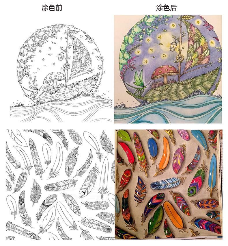 Korean 24 Pages Enchanted Forest Secret Garden Series Antistress Coloring Book For Children Adults Graffiti Painting Drawing New Online With