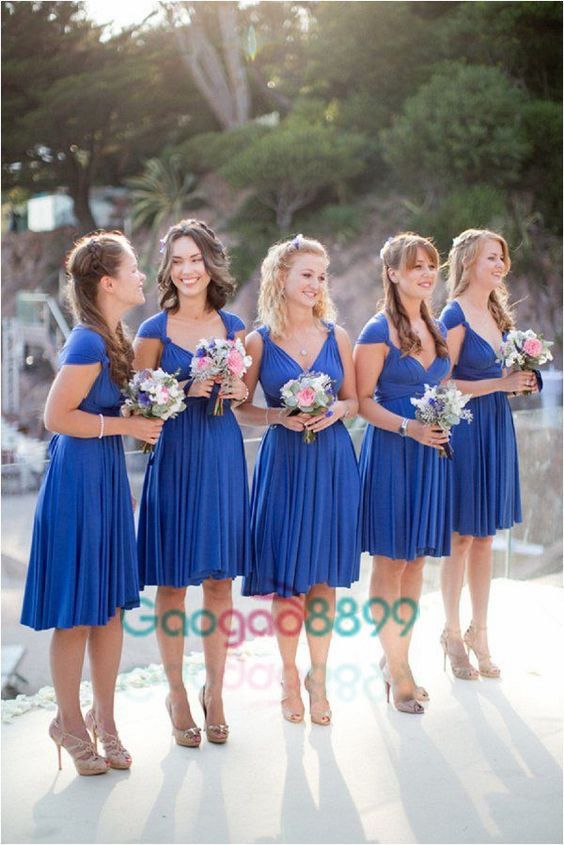 royal blue beach bridesmaid dresses