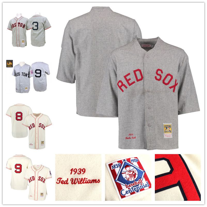 Throwback Boston Red Sox 3 Babe Ruth Jimmie Foxx 8 Carl Yastrzemski 9 Ted Williams Cream Road