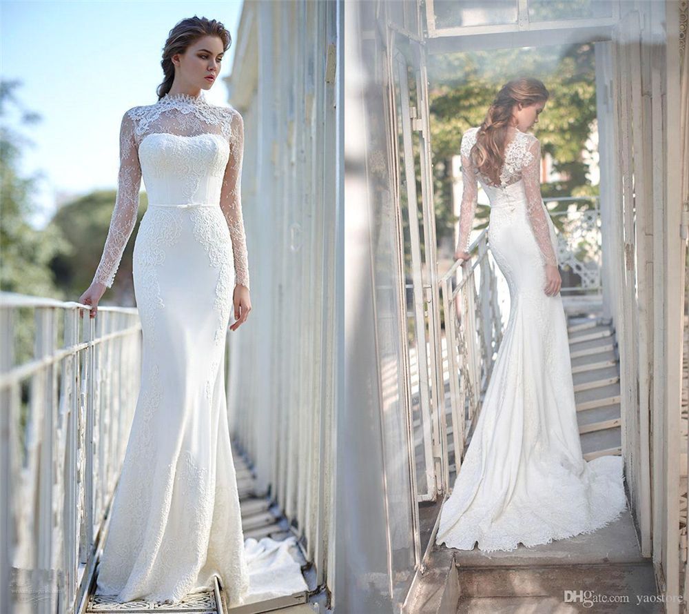 2017 New Arrival Modern Lace Mermaid Wedding Gowns High 2017 New Arrival Modern Lace Mermaid Wedding Gowns High