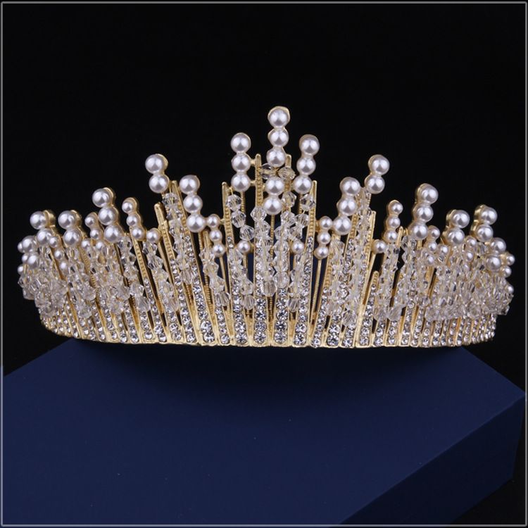 Crowns Tiaras Beaded Crown Headpieces For Wedding Wedding Headpieces