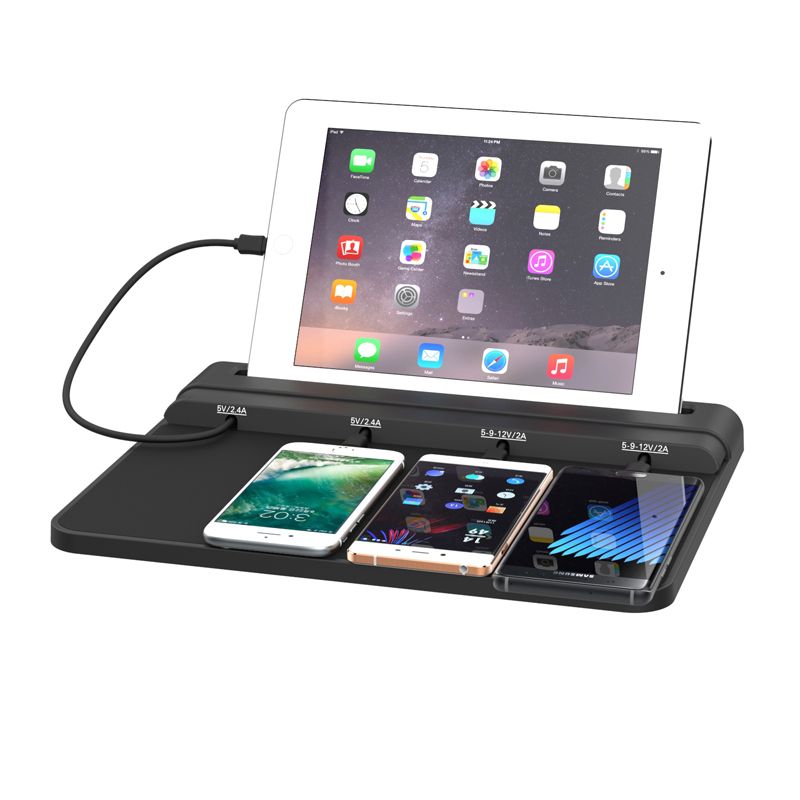 Super Multifunction 4 Usb Desk Dock Charger Cell Phone Fast Charging Station Home Bank Hotel