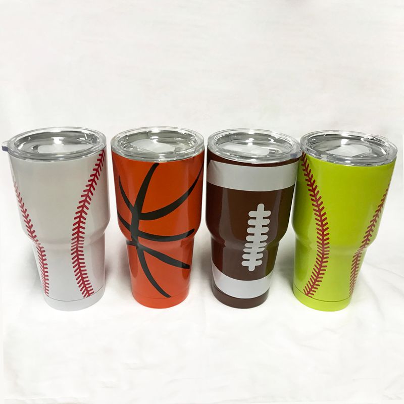 2018 Wholesale Blanks 30 Oz Sports Tumblers Baseball Softball Football