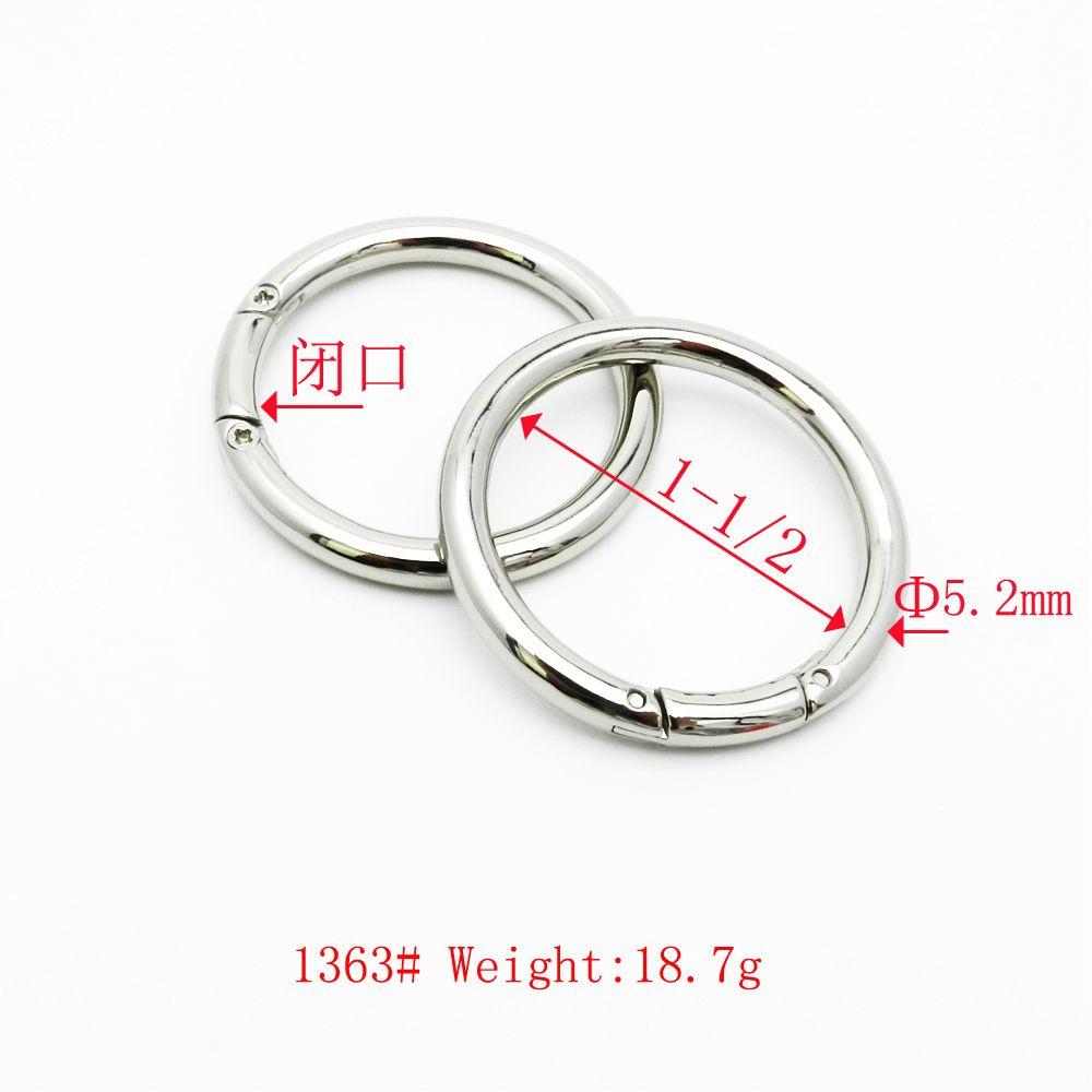 2017 High End Handbag Spring O Ring Metal Open Metal O Ring Zinc Alloy
