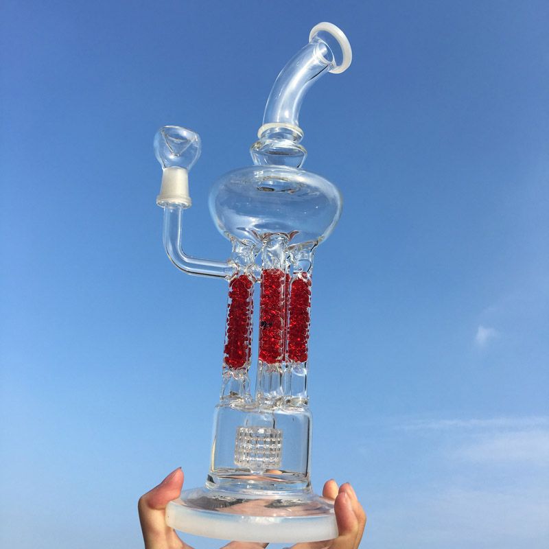 2017 Newest Bong Hight Quality Double Filter Glass Water Pipes For