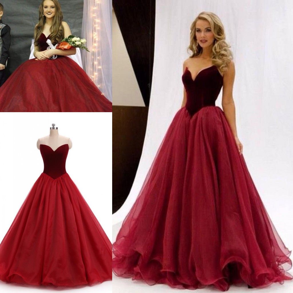 burgundy velvet ball gown