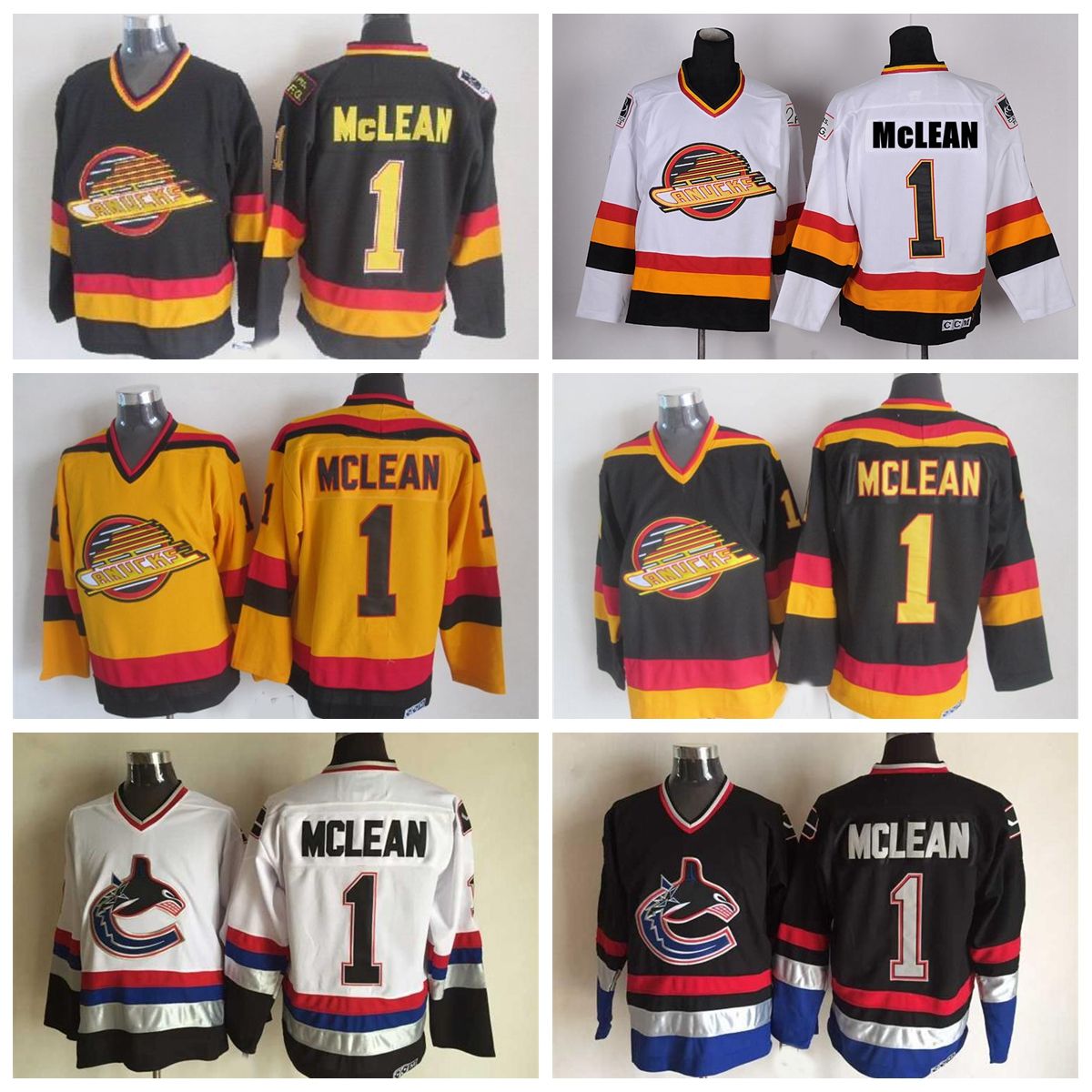 2017 Throwback Vancouver Canucks Jerseys 1 Kirk Mclean Jerseys Vintage