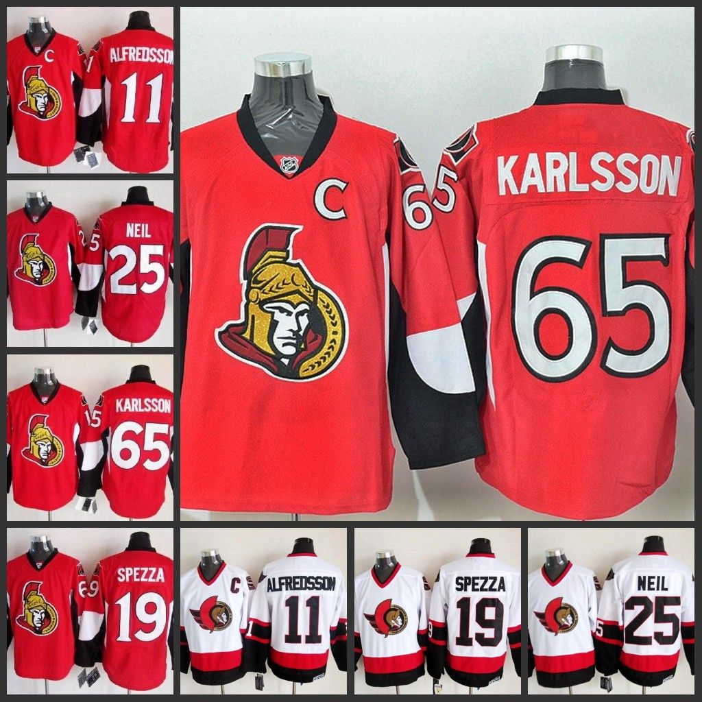 2017 Mens Ottawa Senators Jersey Red Premier Home Nhl Hockey Jersey 65 Erik karlsson 25 Chris