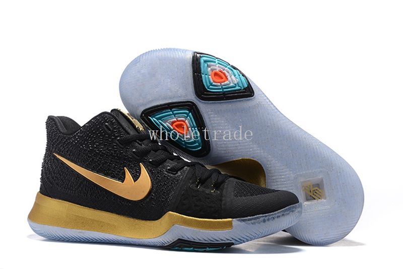 with Box Mens Kyries 3 Basketball Shoes Kyrie Irving Shoes III 3s Black Gold BLue Kids Kyrie Irving Shoes for Sale Size 7-12 Kyries Kyrie 3 Kyrie Irving ...