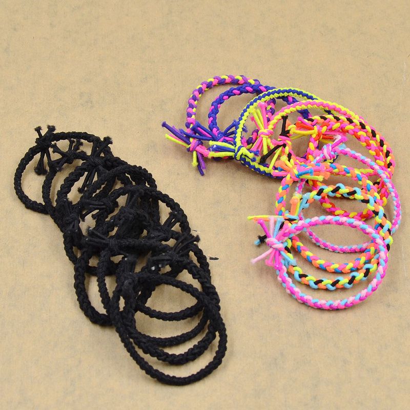 2017 Colorful Braided Elastic Hair Bands Women Rubber Hair Ties Rope