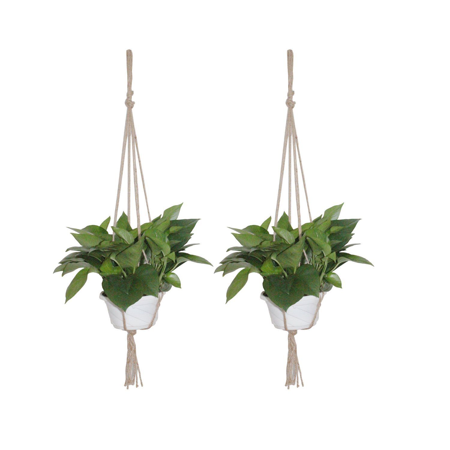 2017 2 pack plant hanger macrame jute 4 leg without hoop for ...