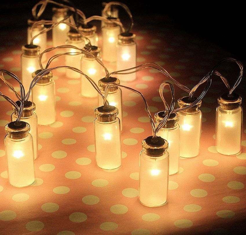Led String Light, Dailyart Vintage Clear Glass Jar Led String Lights Mason Jar Fairy Lights ...