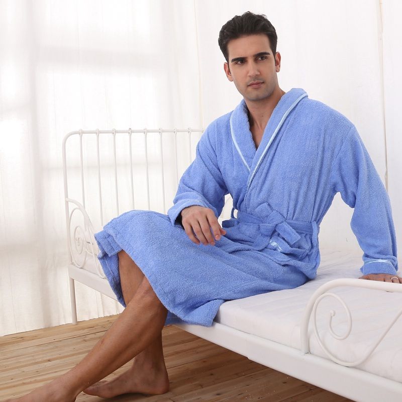 2017 Cotton Men Bathrobe Towel Material For Men And Women In Autumn And