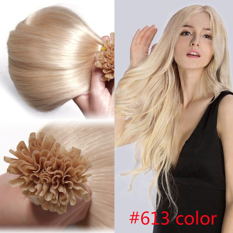 613 U Tip Human Hair Extension Brazilian U Tip Pre Bonded Fusion Hair