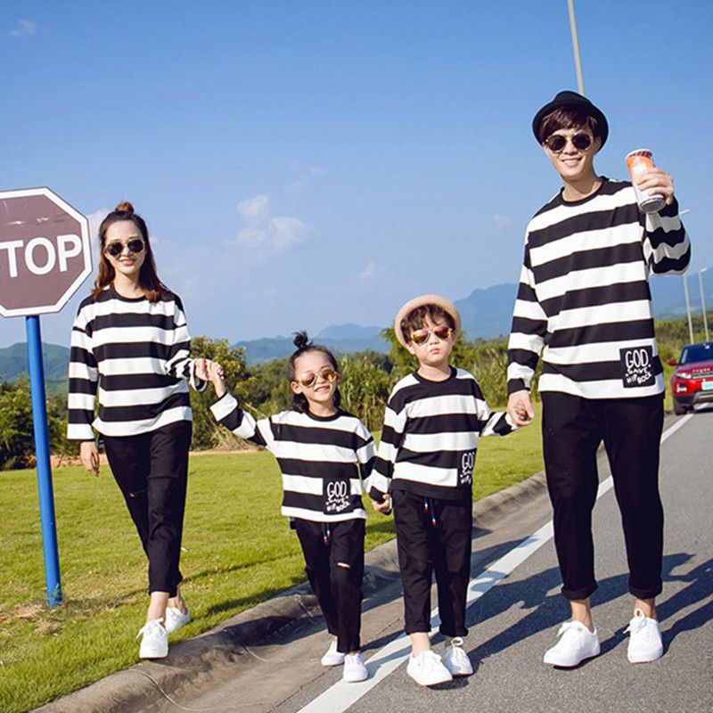 family matching look striped t shirt sleeve pullover family matching look striped t shirt sleeve pullover