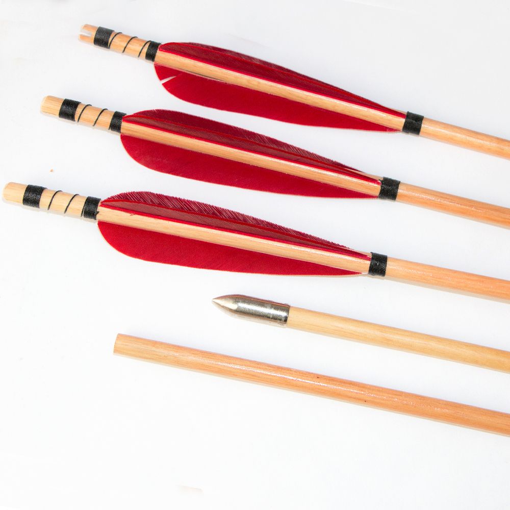 2017 Huntingdoor Archery Wooden Target Arrows Natual Feather Fletching