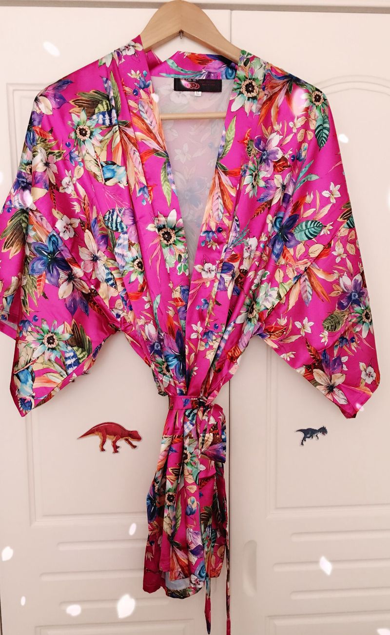Online Cheap Wedding Pajamas Japanese Silk Robe Kimono Long Bridesmaid