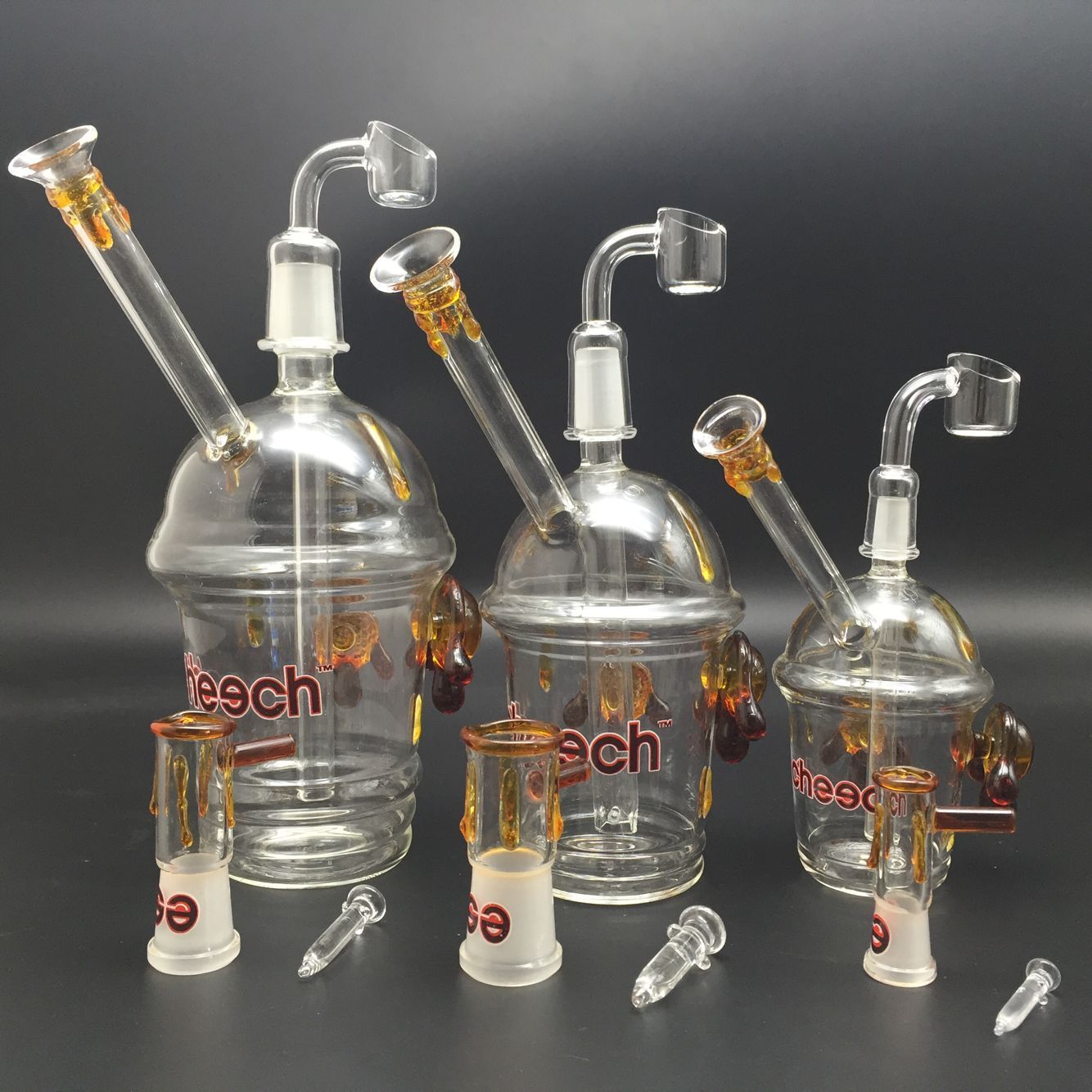 2017 Glass Bongs With 90 Degrees Real Quartz Banger 10mm 14mm 18mm