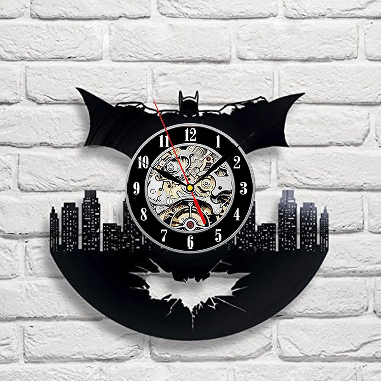 Batman Art Vinyl Wall Clock Gift Room Modern Home Record Vintage