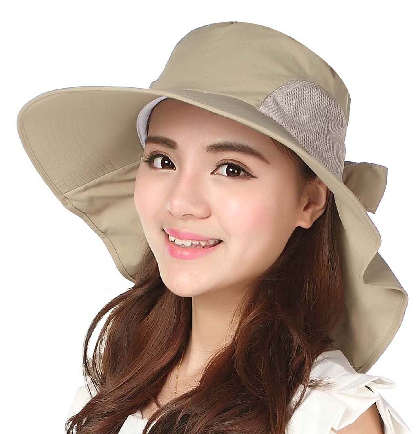 2018 Spromo Women Sun Hat With Neck Cover Summer Bill Flap Outdoor Cap