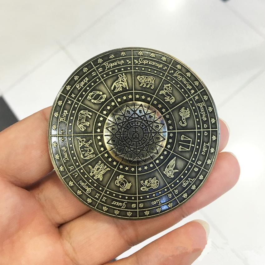 New UFO Disc Fidget Metal Toy Rare Egypt 12 Constellation Ancient EDC