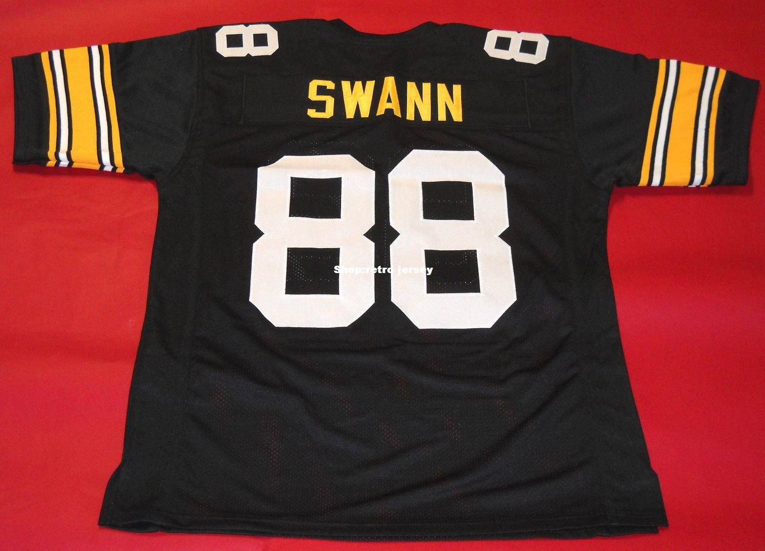 2017 Cheap Retro 88 Lynn Swann Custom Jersey Black Mens Stitching Throwback Size S 5xl Football