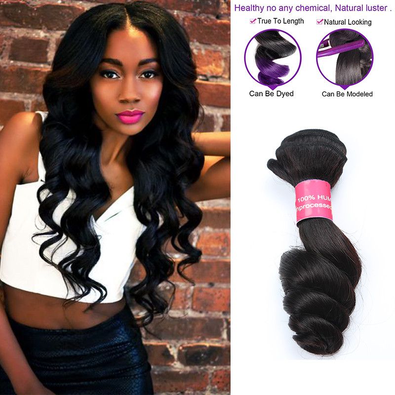 4 Bundles 7abrazilian Loose Wave Virgin Hair Extensions Human Hair