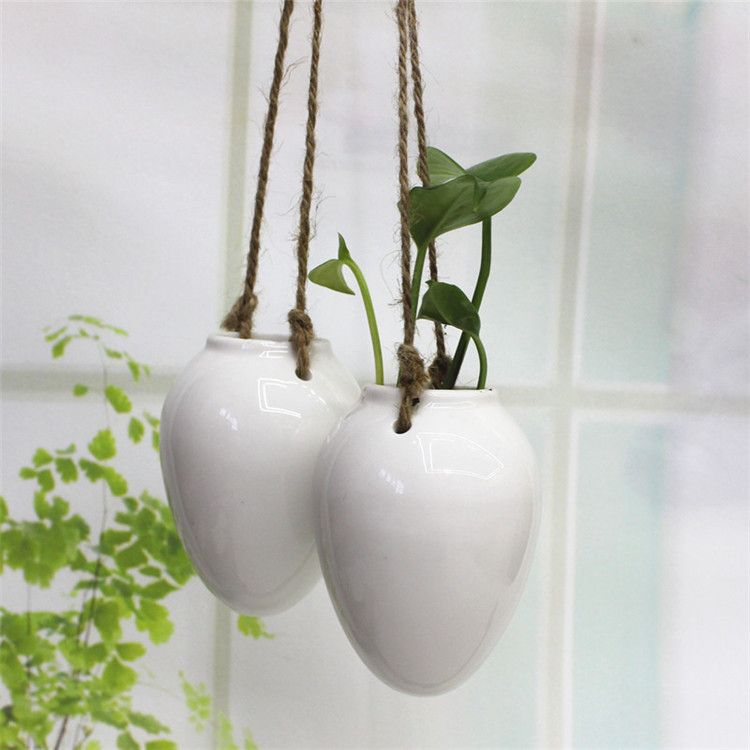 flower pots planters home decor ceramic pots egg shape hanging