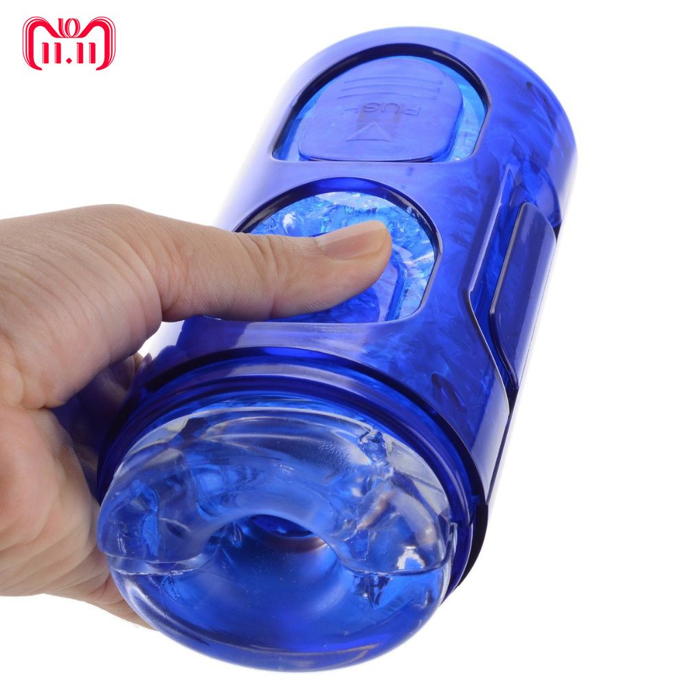 Crystal Masturbator Cup Strong Suction Pocket Pussy Toys Men Aircraft