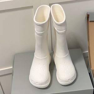 Bottes de pluie croisées à plateforme, bottes hautes de créateurs, chaussures de couleur unie pour femmes et hommes