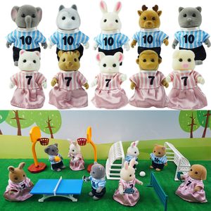 1/12 Forest Family Animal Football Game Suit Model Dollhouse Miniature Accessor Basketball Toys For Kids Cadeaux d'anniversaire