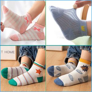 Calcetines de bebé de 1 a 13 años, calcetines de algodón de dinosaurio de dibujos animados, calcetines de malla, calcetines de barco de encaje, calcetines de primavera y verano para niños, calcetines para niños
